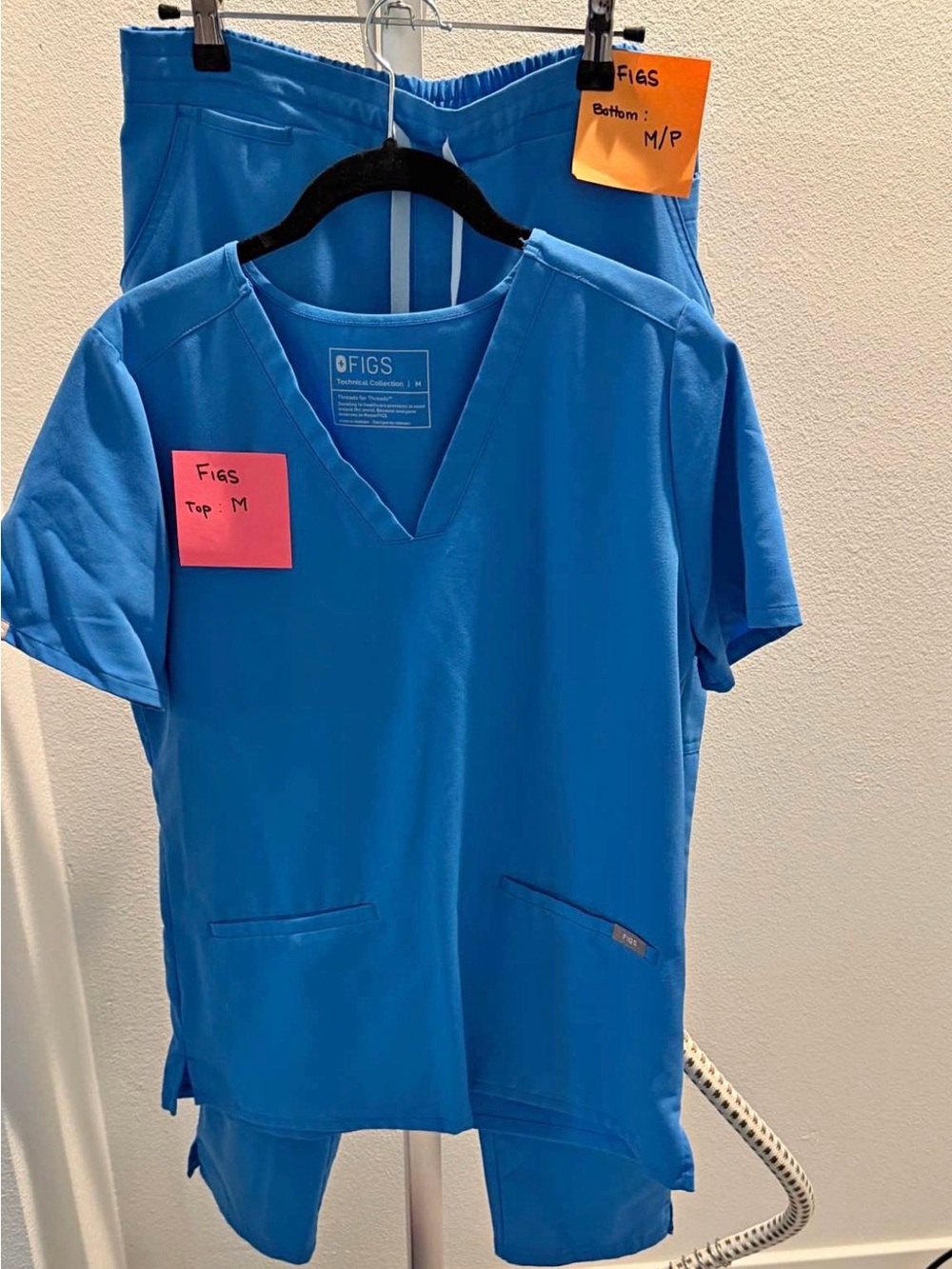 Figs Kids V-Neck Scrub Top in Bright Blue